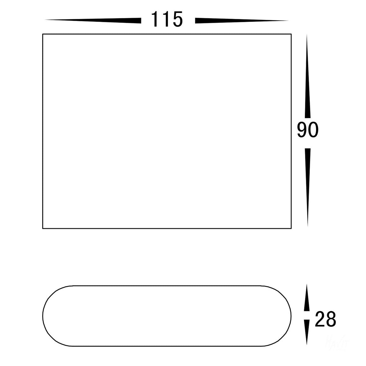 HV3642T-BLK Dimensions