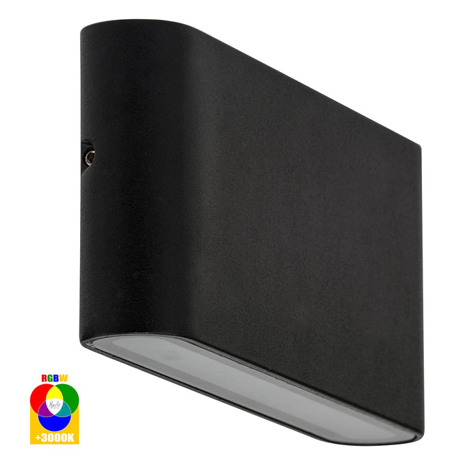 HV3643RGBW-BLK - Lisse Black Fixed Down RGBW LED Wall Light
