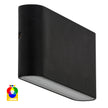 HV3643RGBW-BLK - Lisse Black Fixed Down RGBW LED Wall Light