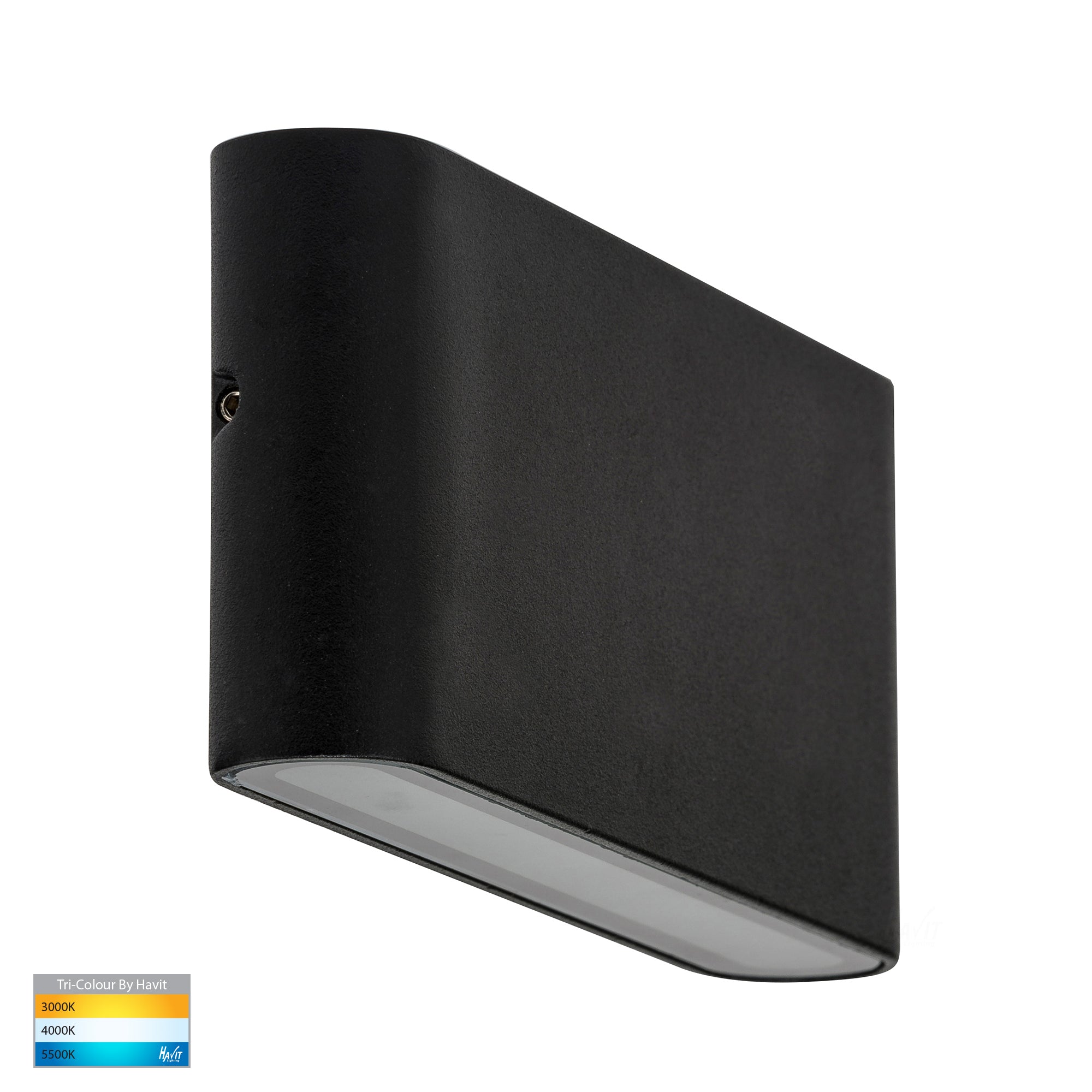 HV3643T-BLK - Lisse Black Fixed Down TRI Colour LED Wall Light