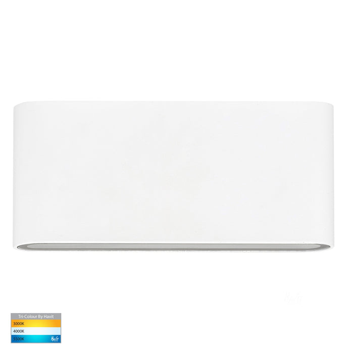 HV3643T-WHT - Lisse White Fixed Down TRI Colour LED Wall Light