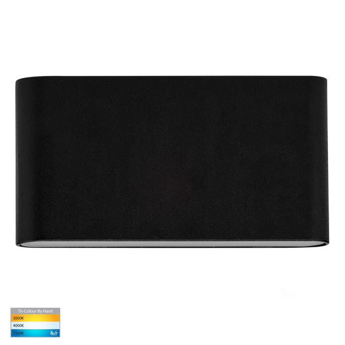 HV3644T-BLK - Lisse Black Up & Down TRI Colour LED Wall Light