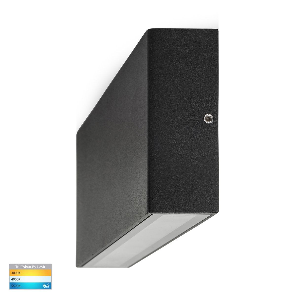 Essil 12v DC 6w Tri-Color LED Black Fixed Down Wall Light
