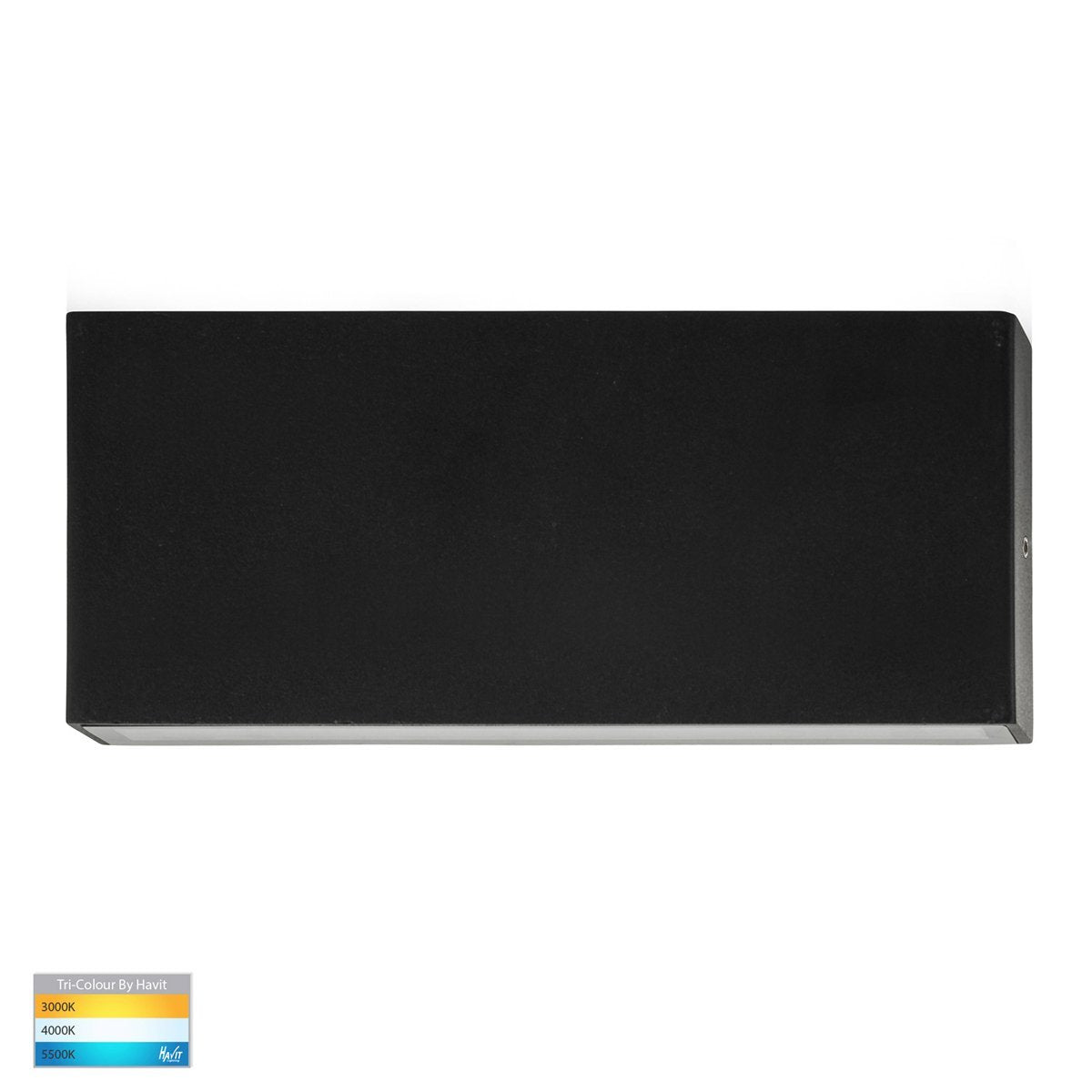 Essil 12v DC 6w Tri-Color LED Black Fixed Down Wall Light