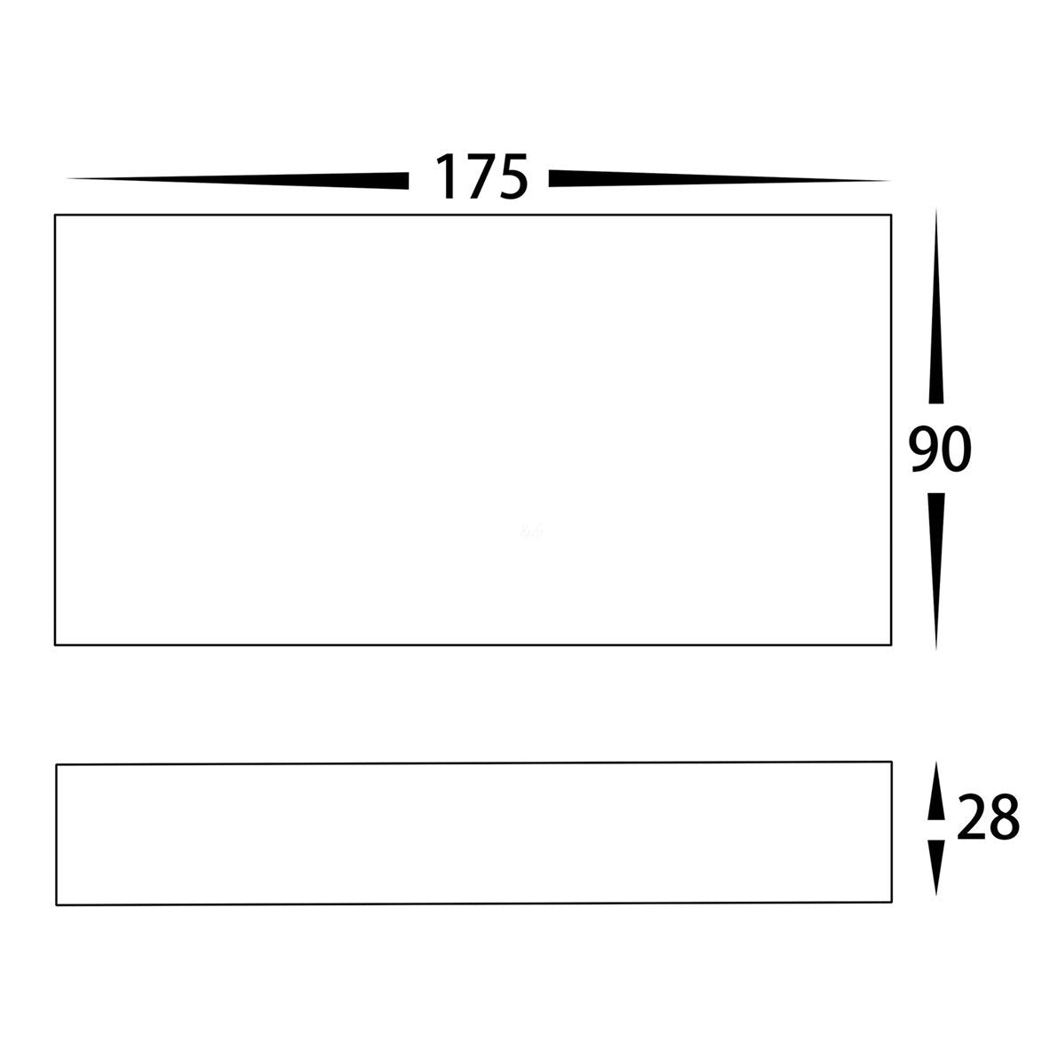 HV3648T-BLK Dimensions