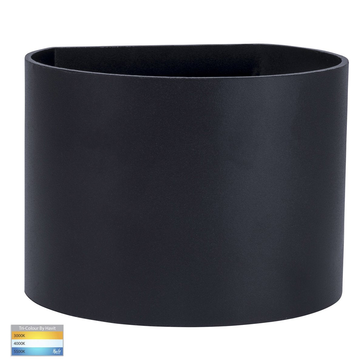 Versa Round 2 x 3w Tri-Color LED Black Up and Down Wall Light
