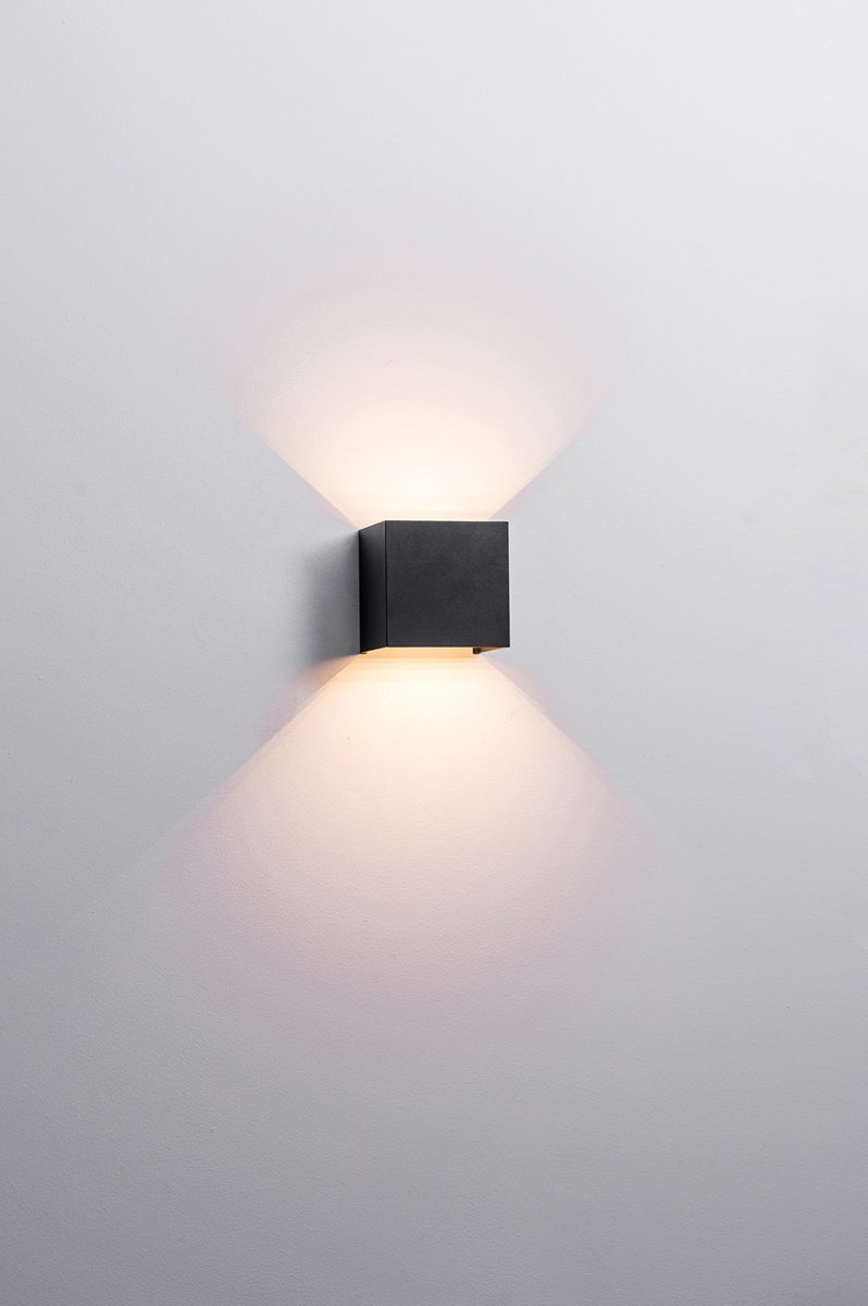 Versa Square 2 x 3w Tri-Color LED Black Up and Down Wall Light