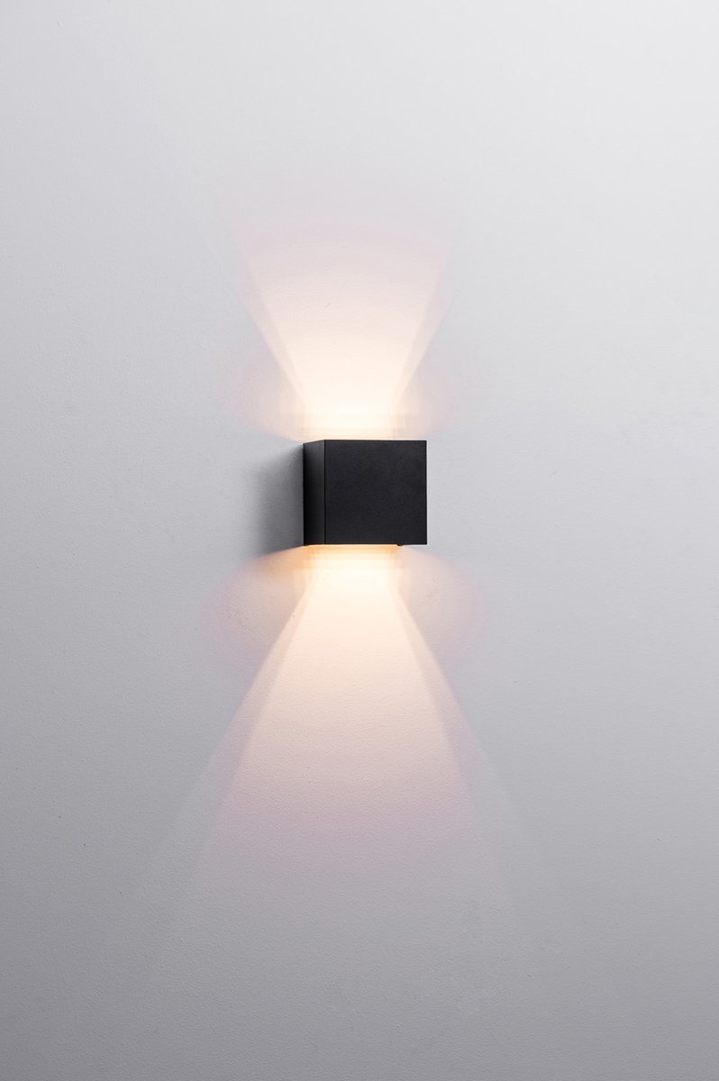 Versa Square 2 x 3w Tri-Color LED Black Up and Down Wall Light