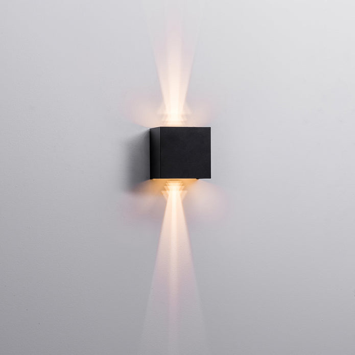 HV3658T-BLK-SQ | HV3658T-BLK-SQ-12V - Versa Black Square Up & Down Wall Light