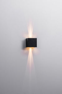 Thumbnail for Versa Square 2 x 3w Tri-Color LED Black Up and Down Wall Light