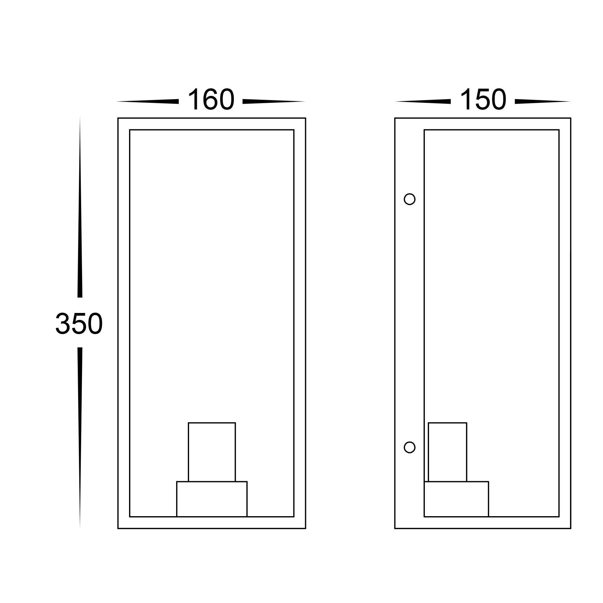 HV3659W-L-BLK - Bayside Large 316 Stainless Steel Black Wall Light