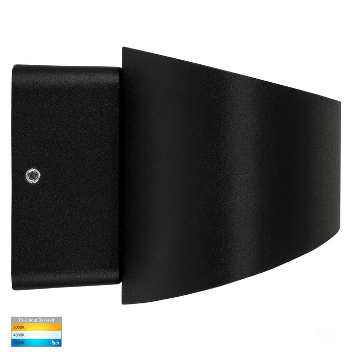 HV3661T-BLK - Luxe Black TRI Colour Up & Down LED Wall Light