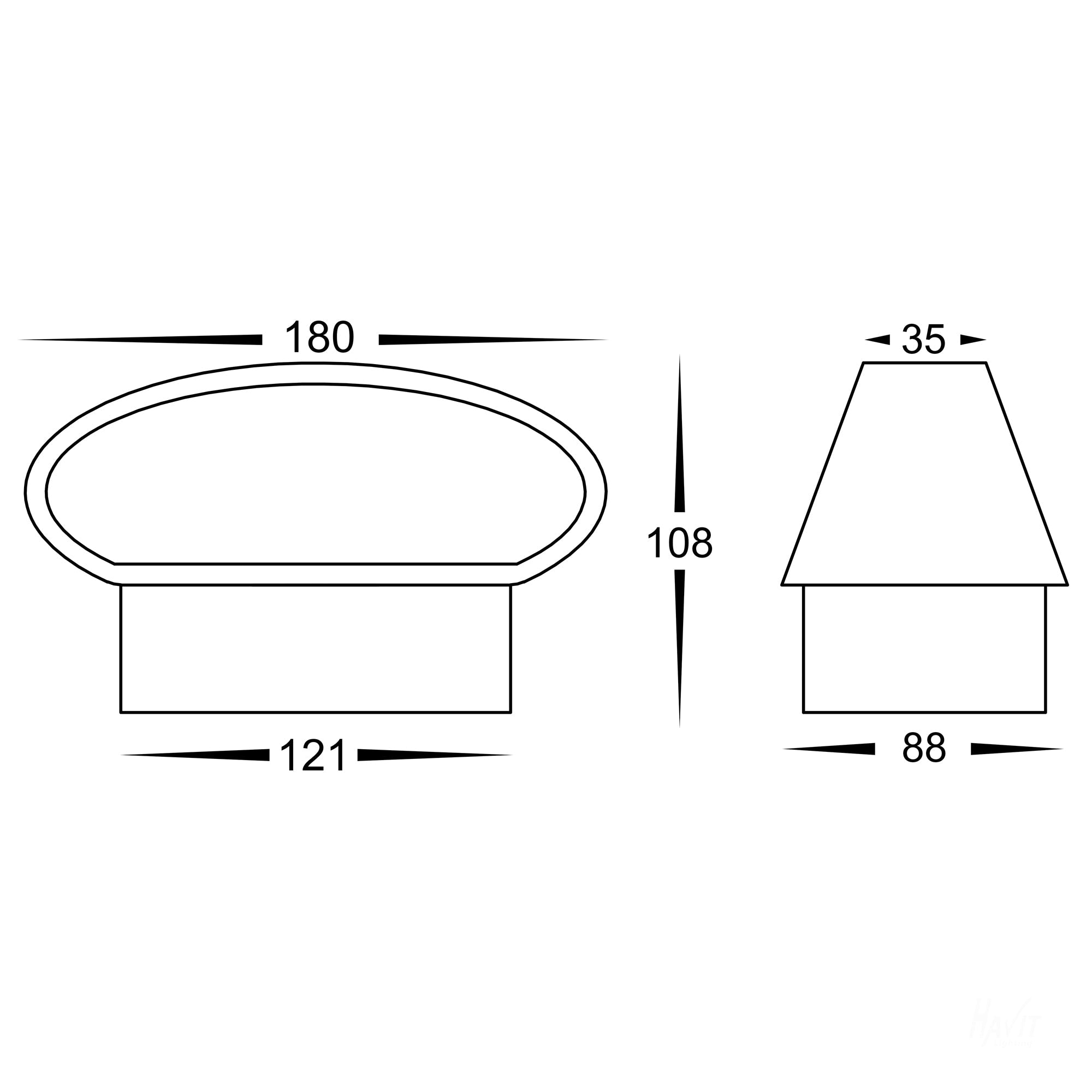 HV3661T-WHT - Luxe White TRI Colour Up & Down LED Wall Light