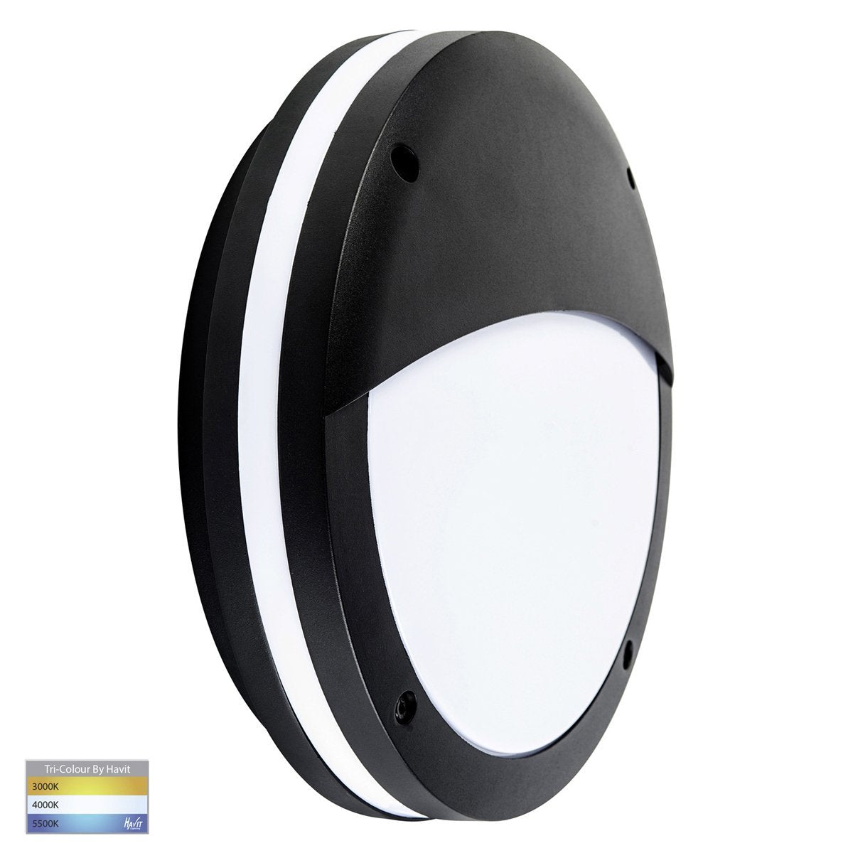 Stor 30w Tri-Color LED Black Bunker Light with Eyelid