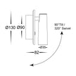 HV3688T-BLK - Lesen Black Single Adjustable Wall Light with Back Light