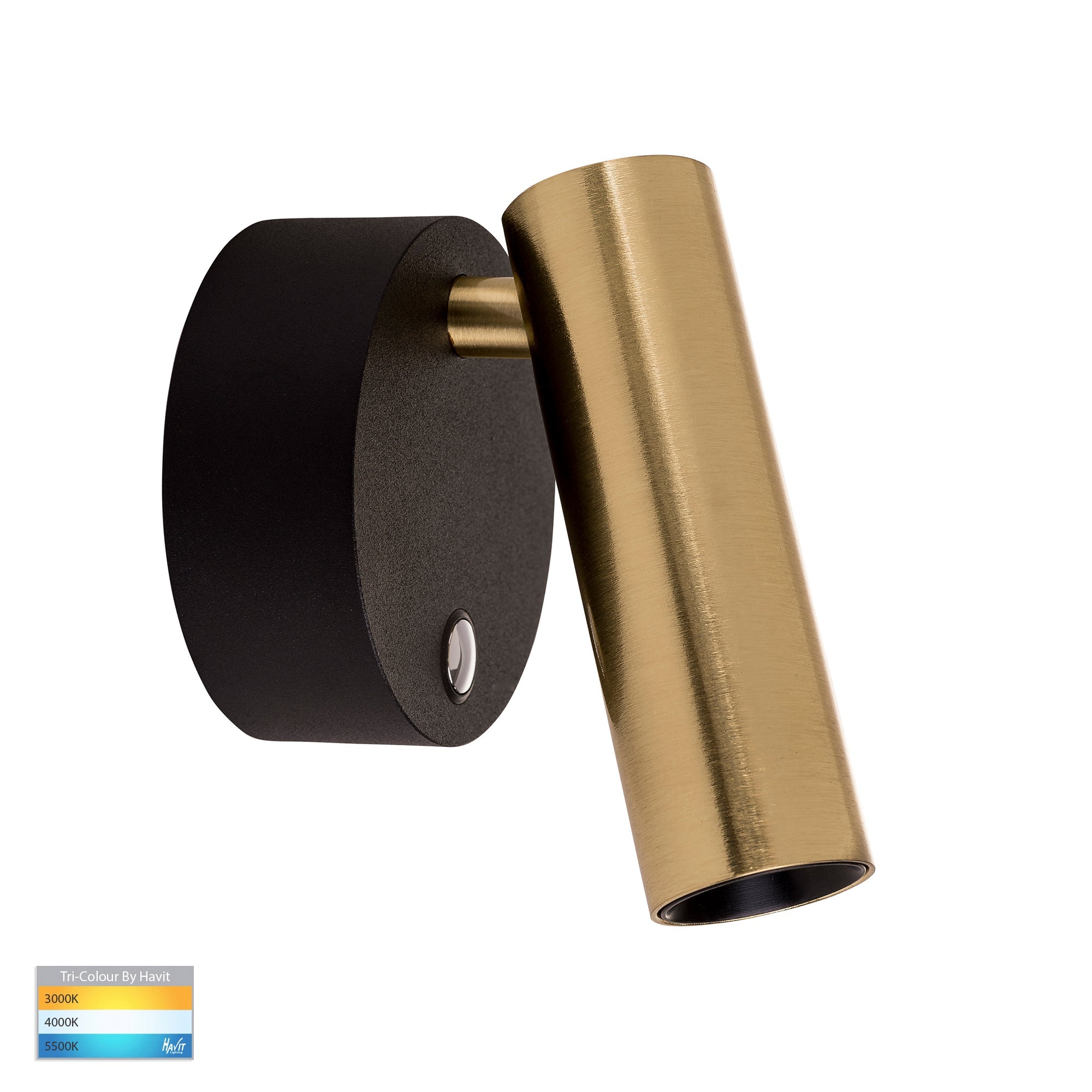 HV3689T-BLKBR - Lesen Black Brass Single Adjustable Wall Light
