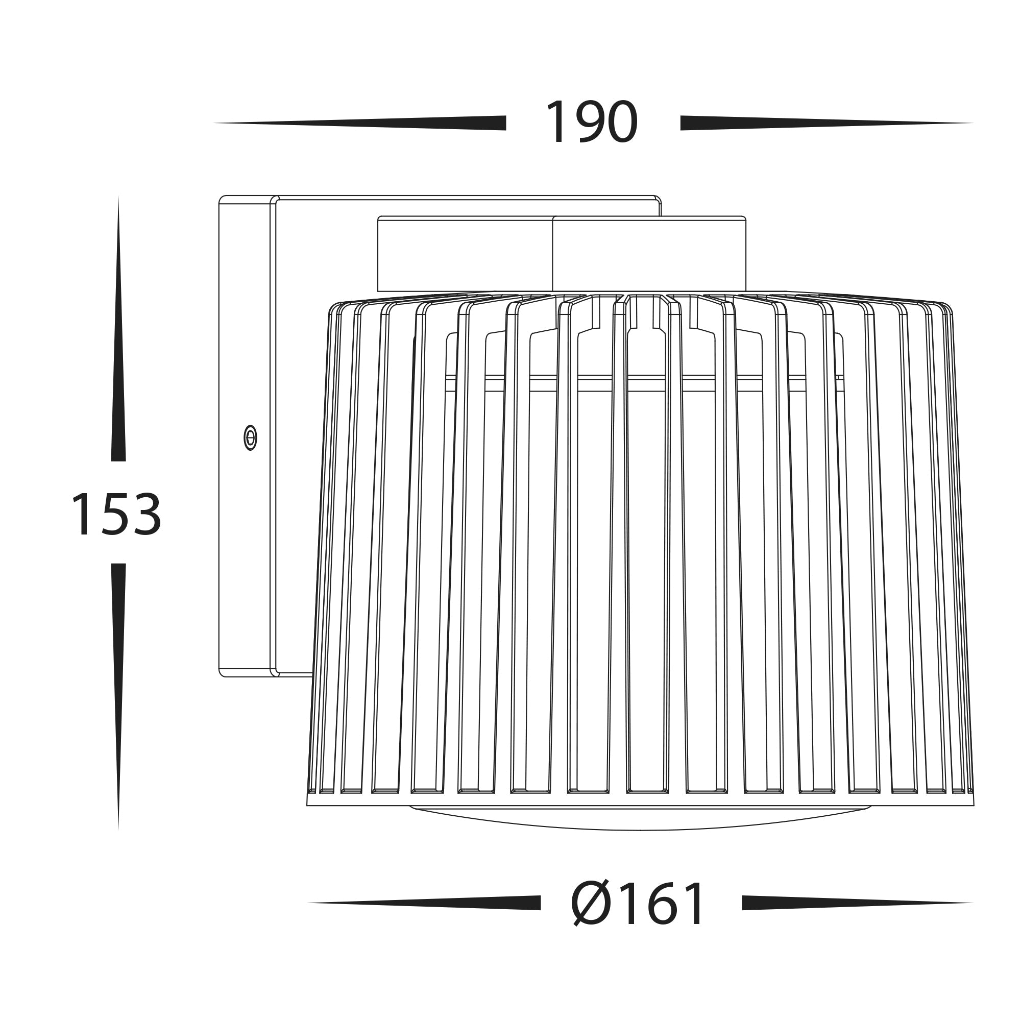 HV3694W-BLK - Lumo Aluminium Black Wall Light