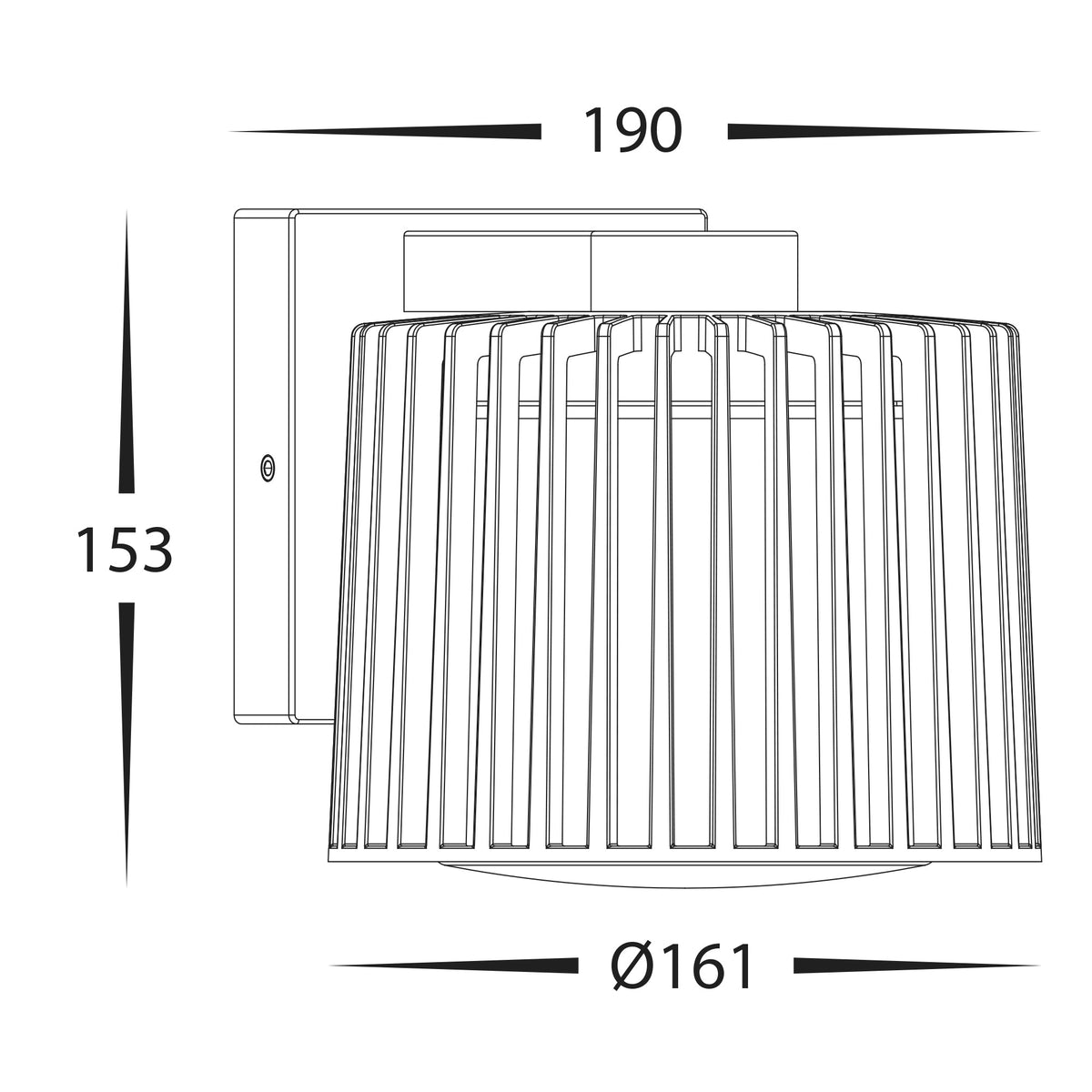 HV3694W-BLK - Lumo Aluminium Black Wall Light