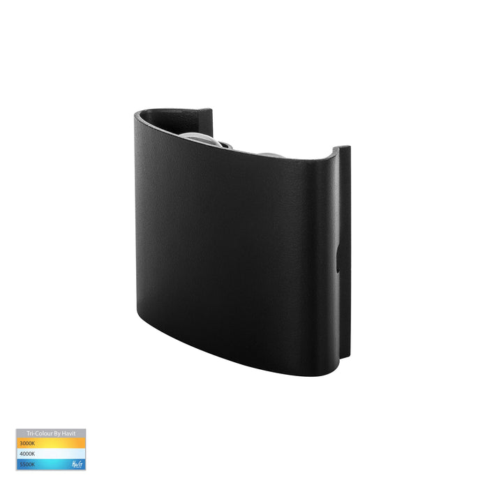 HV3695T-BLK-240V | HV3695T-BLK-12V - Maro Black Up & Down TRI Colour LED Wall Light