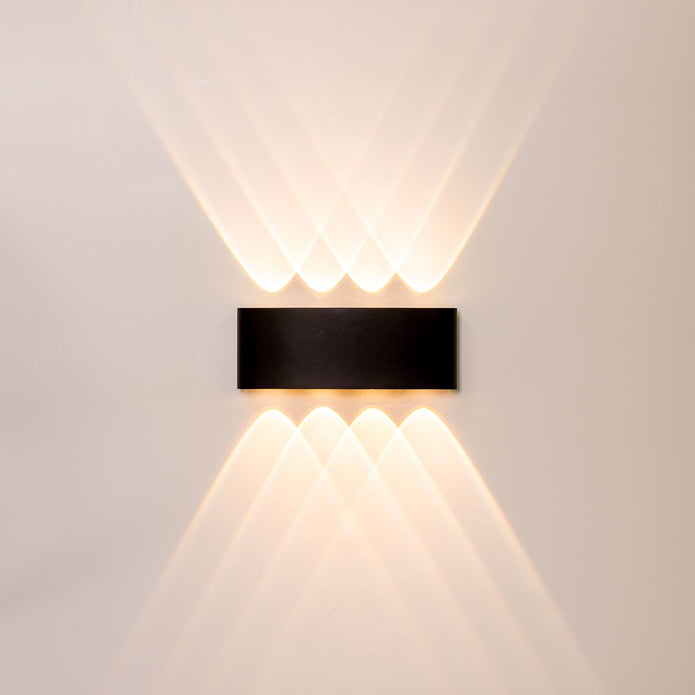 HV3697T-BLK-240V | HV3697T-BLK-12V - Maro Black Up & Down TRI Colour LED Wall Light