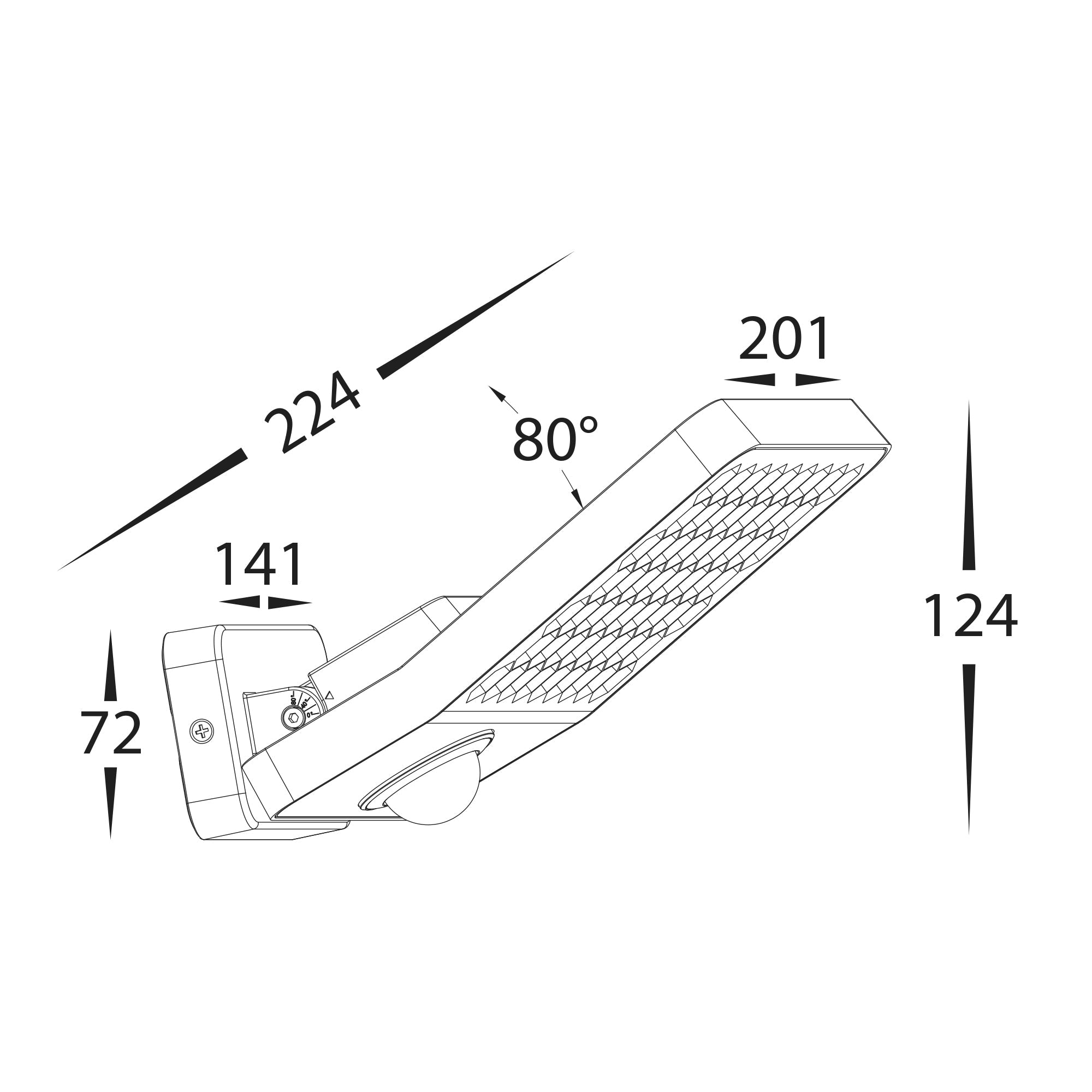 HV3722N-GRY-PIR - Favo Aluminium Grey LED Floodlight with Sensor