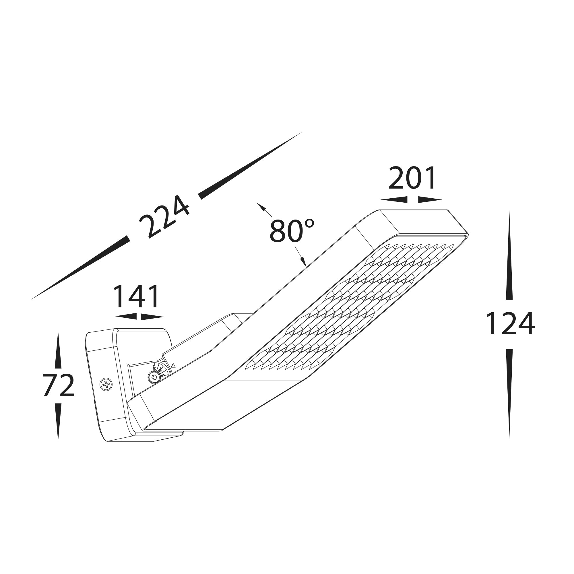 HV3722N-GRY - Favo Aluminium Grey LED Floodlight