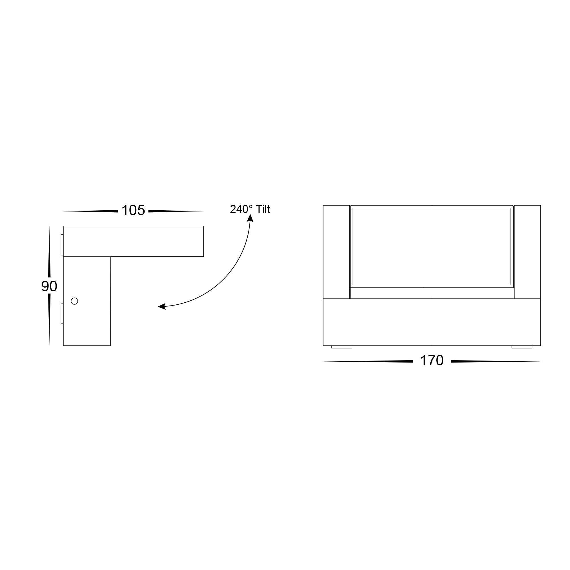 HV3731T-BLK - Locu Aluminium Black 12w Adjustable LED Floodlight
