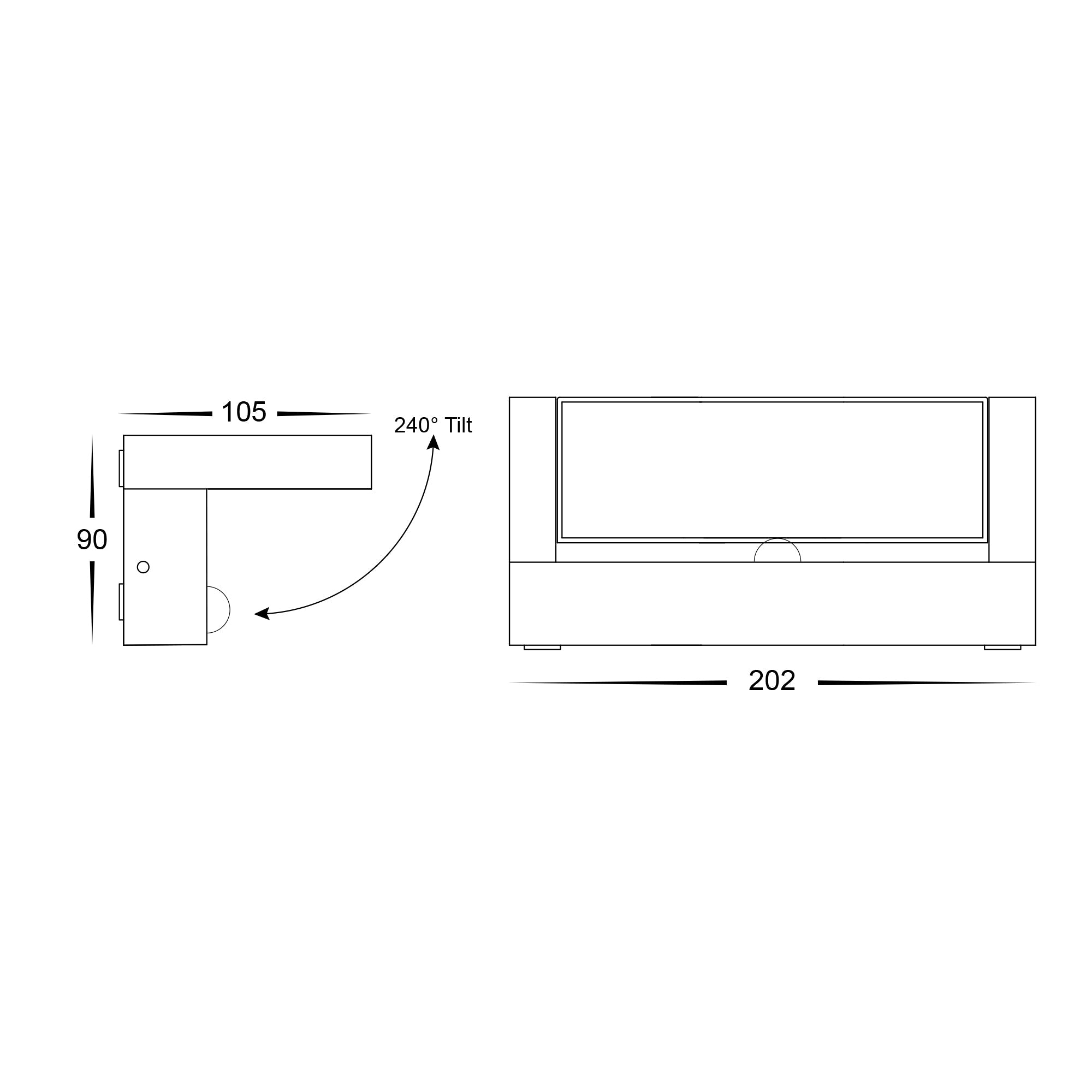 HV3732T-BLK-PIR - Locu Aluminium Black Adjustable 24w LED Floodlight with Sensor