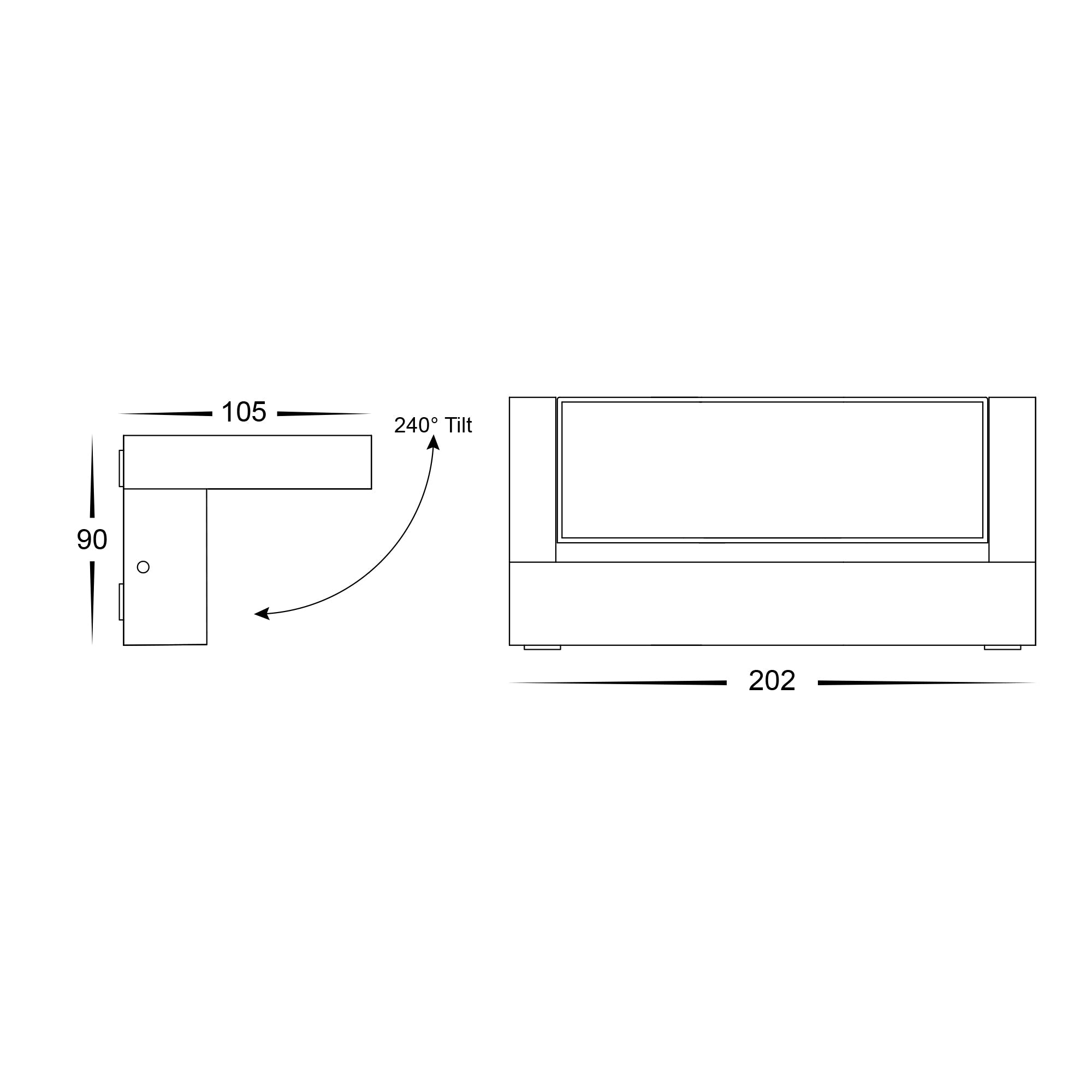 HV3732T-BLK - Locu Aluminium Black 24w Adjustable LED Floodlight