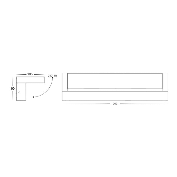 HV3733T-BLK - Locu Aluminium Black 36w Adjustable LED Floodlight