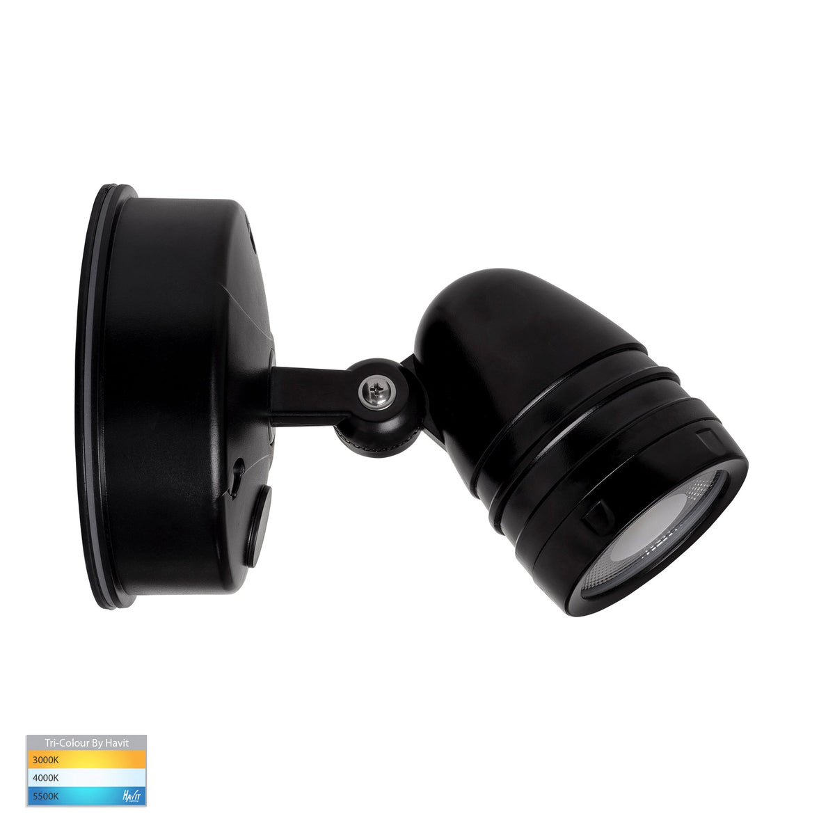 HV3791T-BLK - Focus Polycarbonate Black Single Adjustable Spot Light