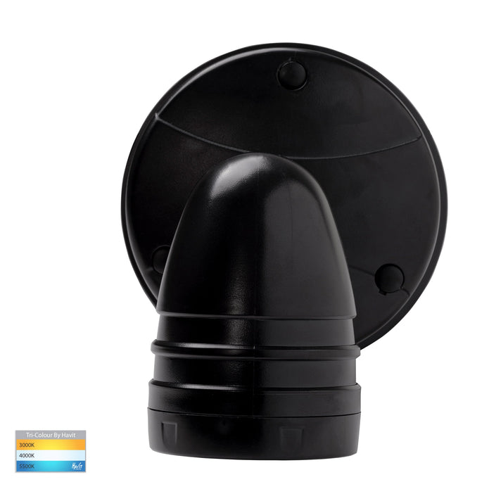 HV3792T-BLK - Focus Polycarbonate Black Single Adjustable Spot Light With Sensor