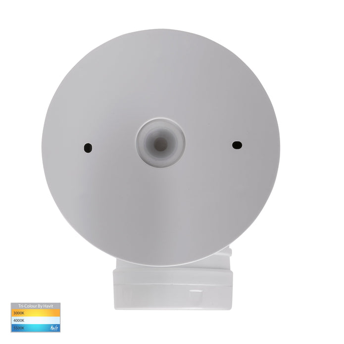 HV3792T-WHT - Focus Polycarbonate White Single Adjustable Spot Light With Sensor