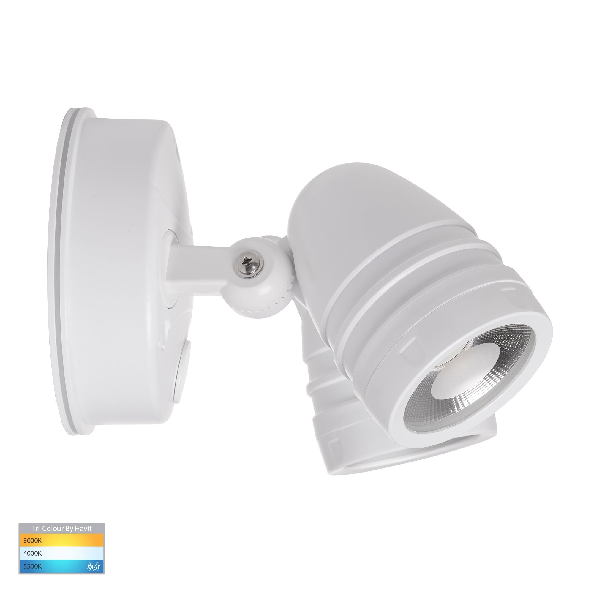 HV3793T-WHT - Focus Polycarbonate White Double Adjustable Spot Light