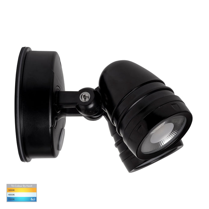 HV3794T-BLK - Focus Polycarbonate Black Double Adjustable Spot Light With Sensor