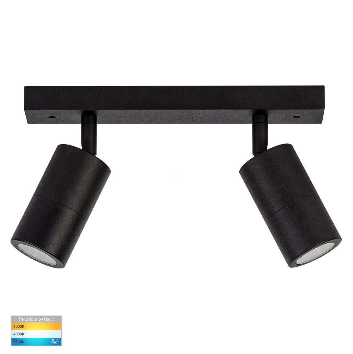 Tivah 10W 240v Tri-Colour LED Ceiling Spotlight Bar Light in Matt Black