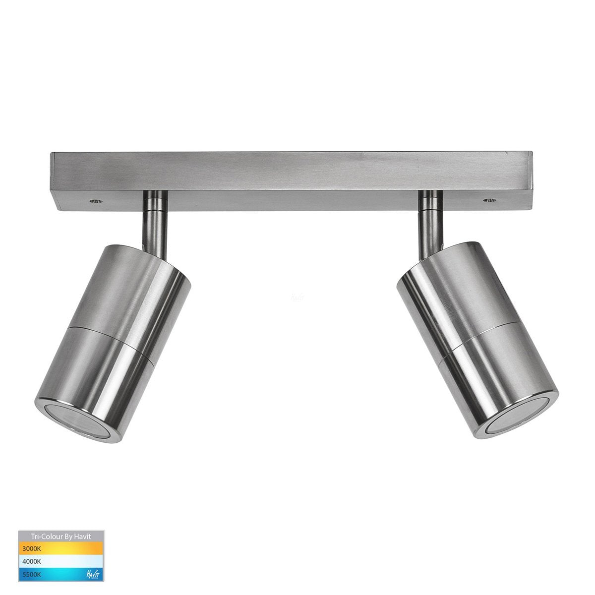 Tivah 10W 240v Tri-Colour LED Ceiling 2 Light Bar Light in Titanium