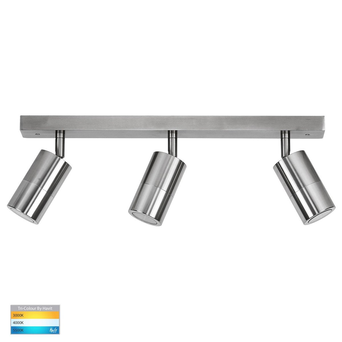 Tivah 15W 240v Tri-Colour LED Ceiling 3 Light Bar Light in Titanium