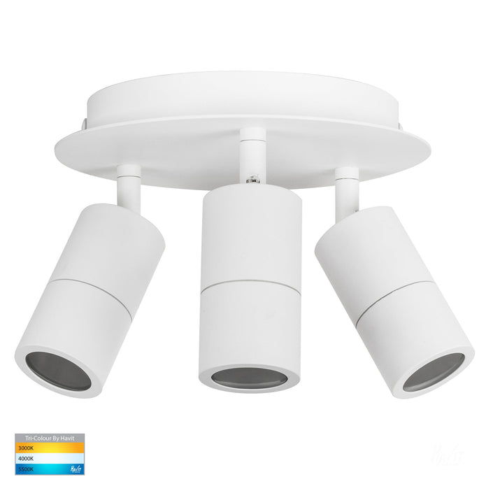 HV4001T-3-WHT-RND - Tivah White 3 Light Round Plate