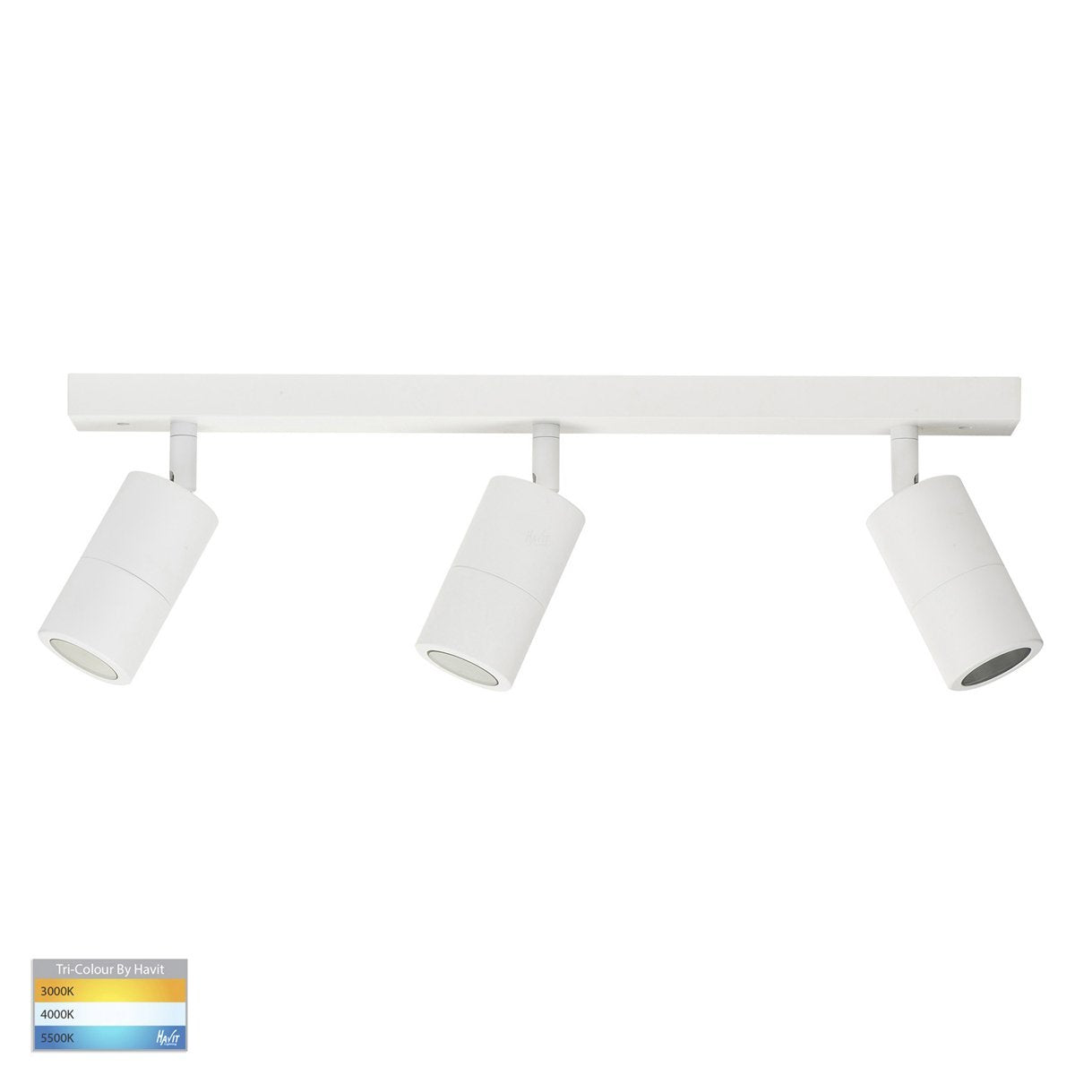 Tivah 15W 240v Tri-Colour LED Ceiling 3 Light Bar Light in Matt White