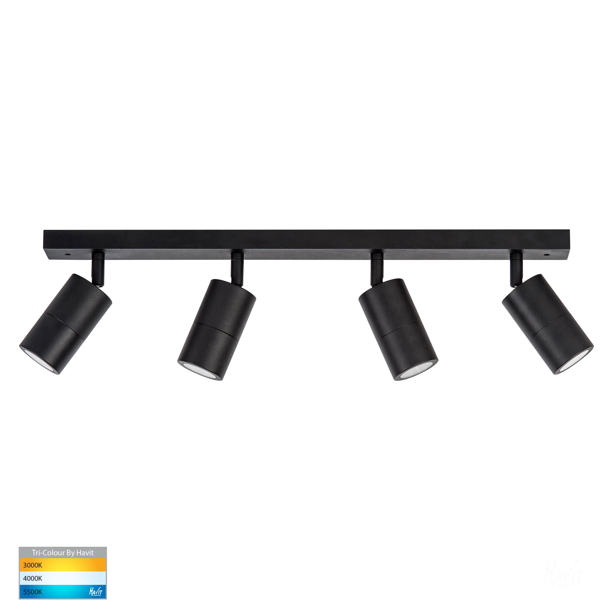 HV4001T-4-BLK - Tivah Black 4 Light TRI Colour LED Bar Lights