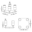 HV4001T-4-TTM-SQ - Tivah Titanium Aluminium 4 Light TRI Colour LED Square Plate