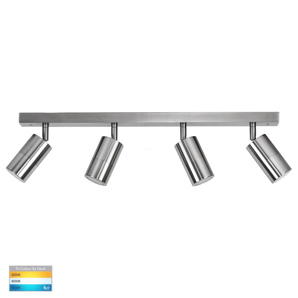 Tivah 15W 240v Tri-Colour LED Ceiling 4 Light Bar Light in Titanium