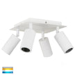 HV4001T-4-WHT-SQ - Tivah White 4 Light TRI Colour LED Square Plate