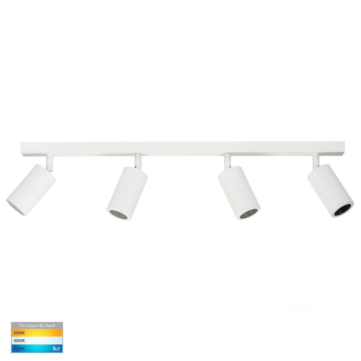 Tivah 15W 240v Tri-Colour LED Ceiling 4 Light Bar Light in Matt White