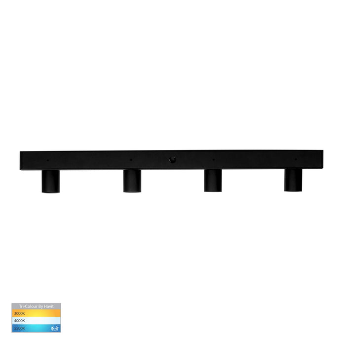 HV4002T-4-BLK - Revo Black 4 Light TRI Colour Bar Light