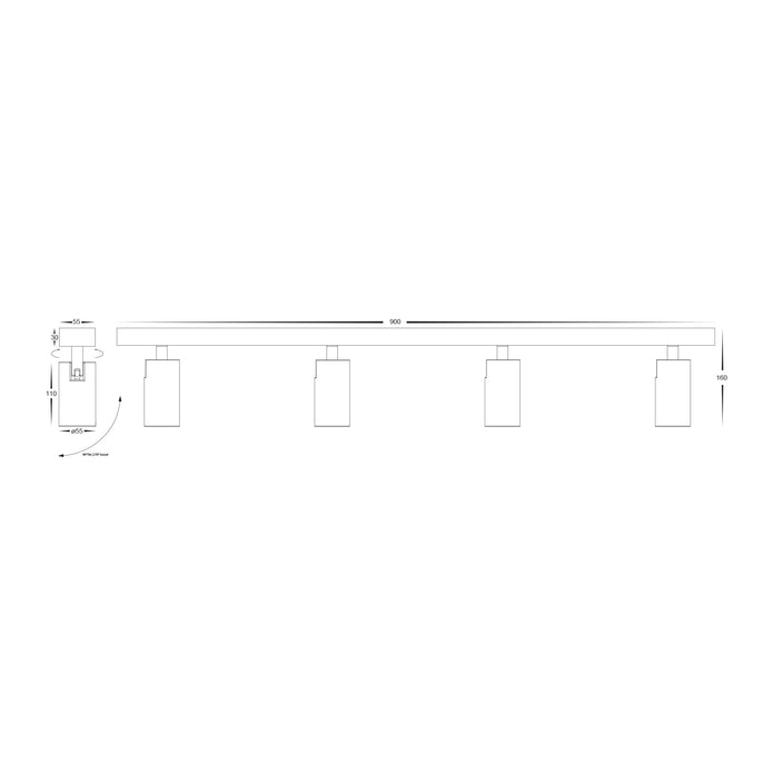 HV4002T-4-WHT - Revo White 4 Light TRI Colour Bar Light