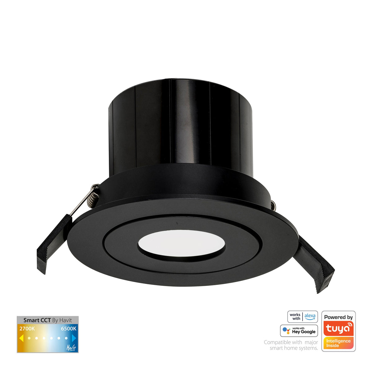 HV5512CCT-BLK - Prime Black Tilt CCT WIFI LED Downlight