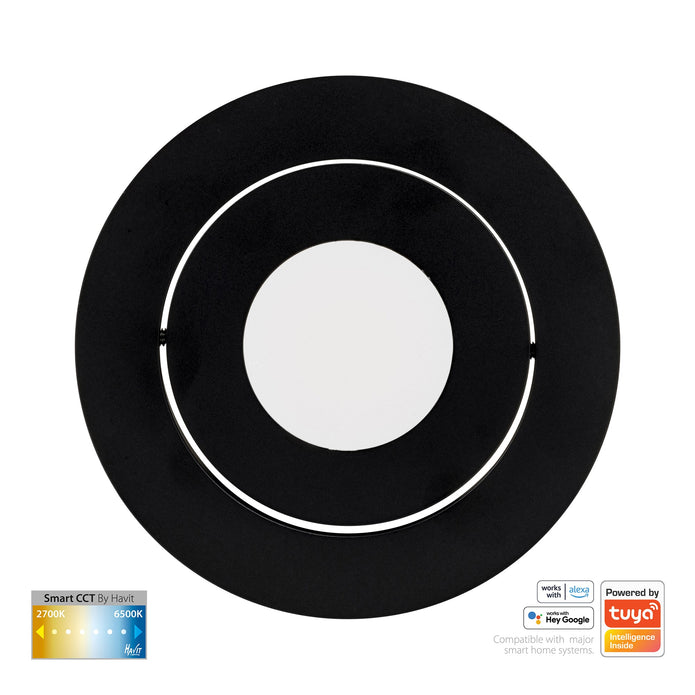 HV5512CCT-BLK - Prime Black Tilt CCT WIFI LED Downlight