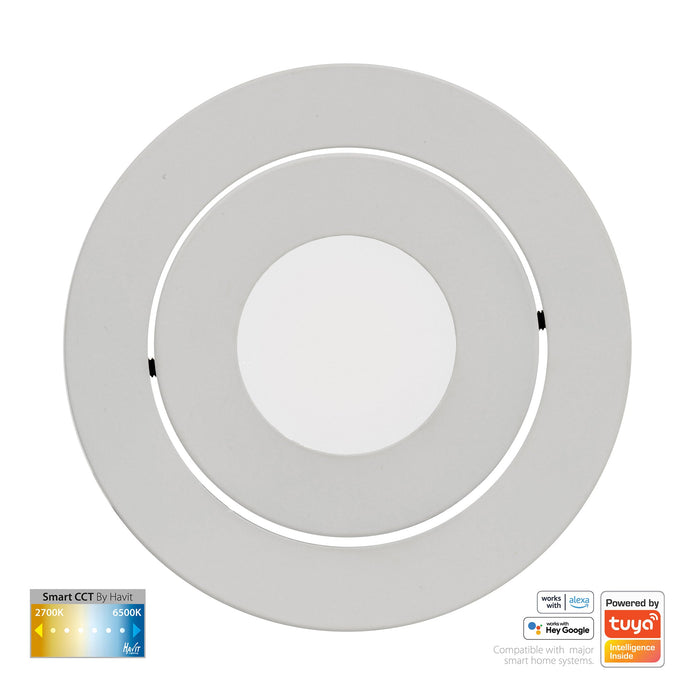 HV5512CCT-WHT - Prime White Tilt CCT WIFI LED Downlight